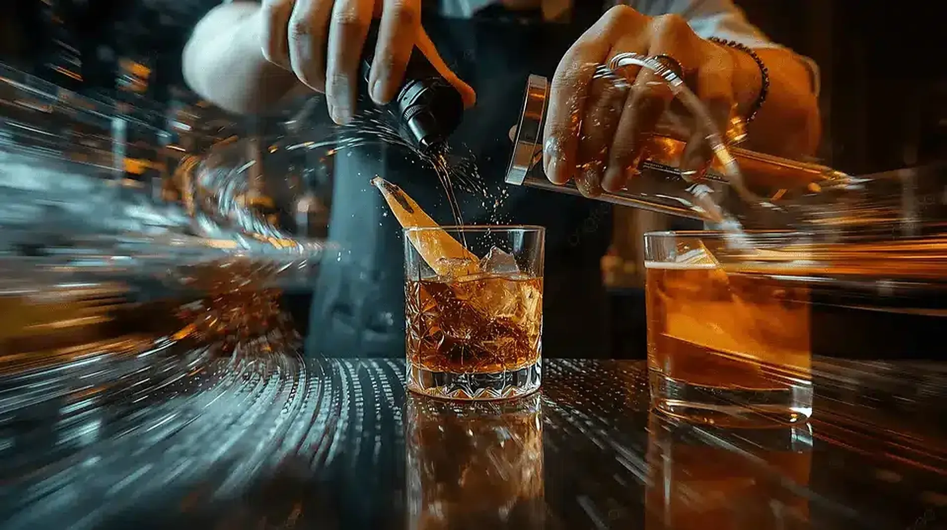 Préparation d’un cocktail au bar